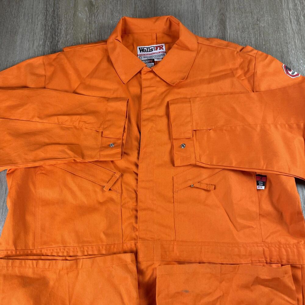 Vintage Walls Master Made Long Sleeve Orange Solid Coveralls Jumpsuit 56 Tall